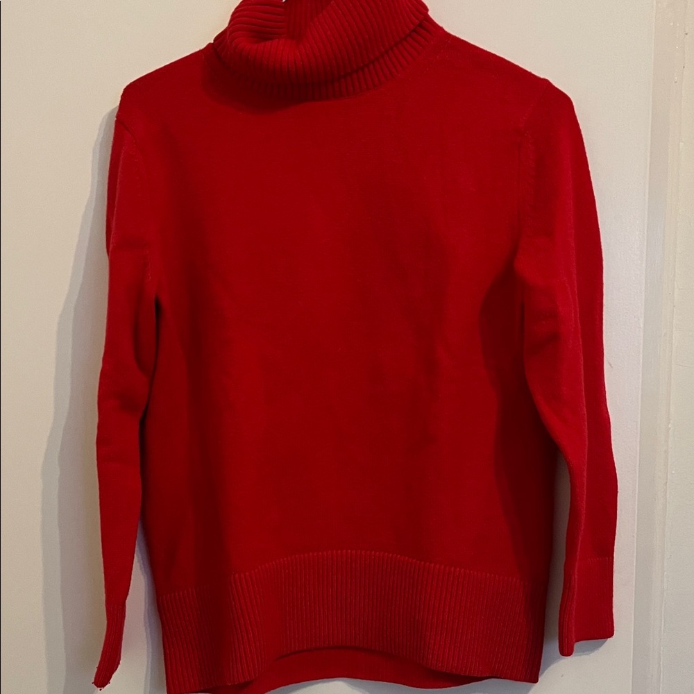 Banana Republic Women's Vibrant Red Turtleneck Sweater - Picture 2 of 3